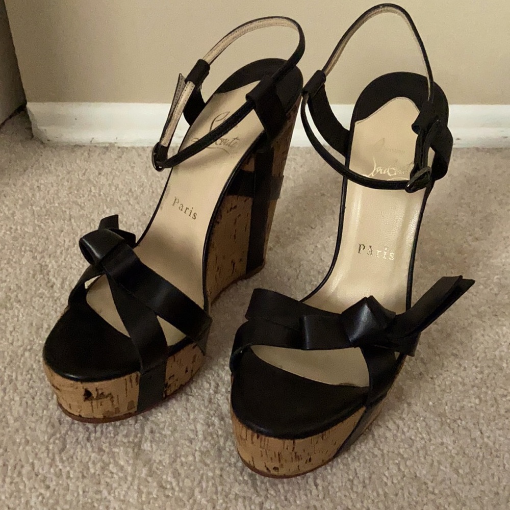 Authentic Christian Louboutin Cork Wedges